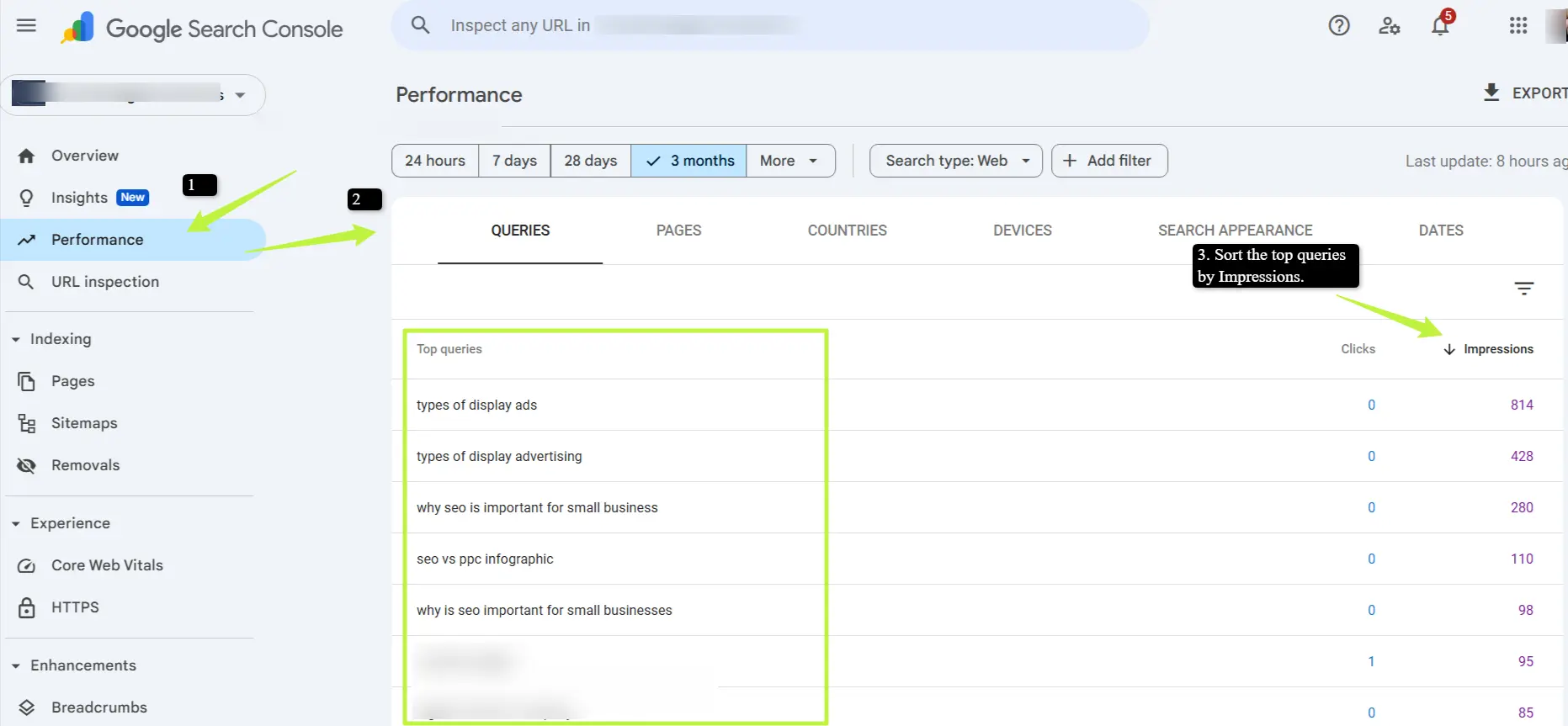 monitor keywords on gsc